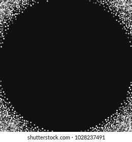 Silver glitter. Corners on black background. Terrific vector illustration.
