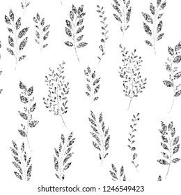 Silver glitter, floral element on white background