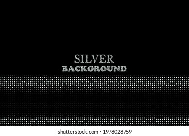 Silver Glitter, Halftone Silver Dust On Black Background, Design For Web Pages, Holiday Posters