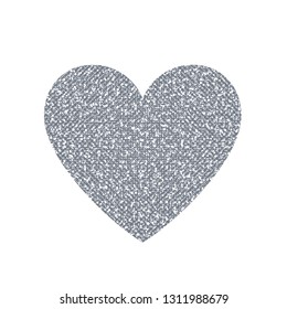 Silver Glitter Heart Pattern Vector Shape Stock Vector (Royalty Free ...