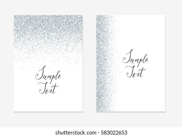 Silver glitter holiday design background with sparkle.