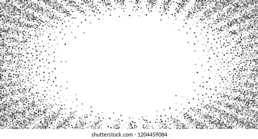Silver glitter luxury sparkling confetti. Scattered small gold particles on white background. Extraordinary festive overlay template. Worthy vector illustration.