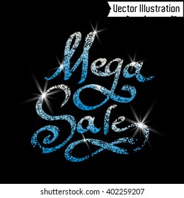 Silver glitter - mega sale background .  Vector illustration EPS 10