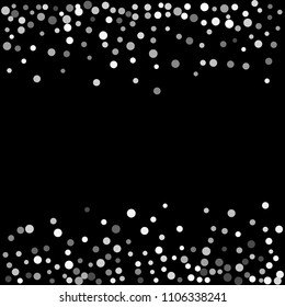 Silver glitter particles background effect. Sparkling texture. Argent dust sparkling in falling. Use for banner, greeting and Christmas card, invitation, postcard, paper packaging. Vector illustration