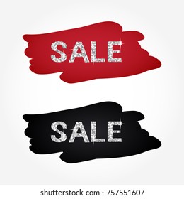 Silver glitter sale on red and black blush stockes vector illustration