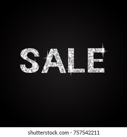 Silver glitter sale vector illustration