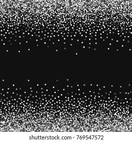 Silver Glitter Scattered Border On Black Stock Vector (royalty Free 