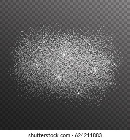Silver glitter splash  isolated on transparent  background. Vector illustration.