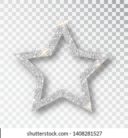 White/Silver Glitter Star