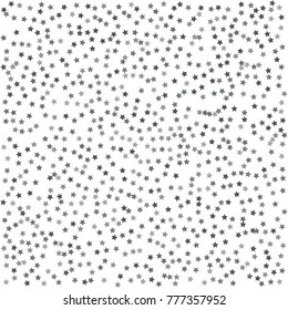 Silver glitter stars falling from the sky on white background. Abstract Background. Glitter pattern for banner. Vector illustration.