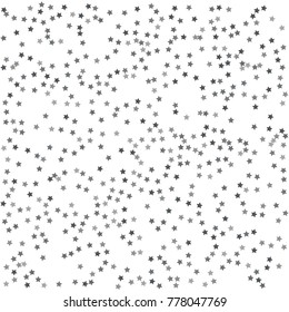 Silver glitter stars falling from the sky on white background. Abstract Background. Glitter pattern for banner. Vector illustration.