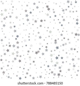 Silver Falling Stars On White Background Stock Vector (Royalty Free ...