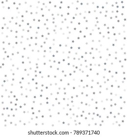 Silver glitter stars falling from the sky on white background. Abstract Background. Glitter pattern for banner. Vector illustration.