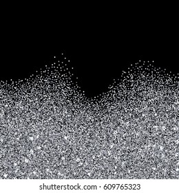 Silver Glitter Texture Border Over Black Stock Vector (Royalty Free ...