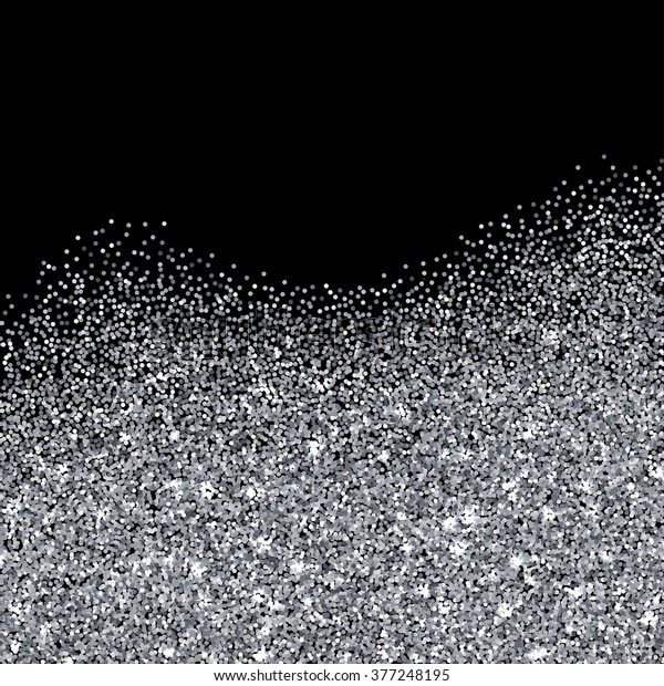 Silver Glitter Texture Border Over Black Stock Vector (Royalty Free ...