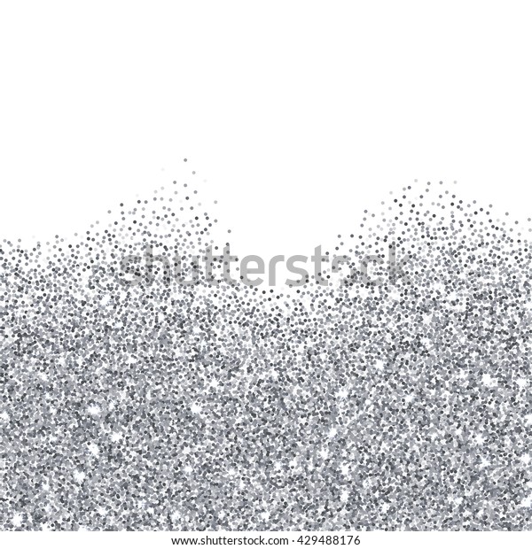 Silver Glitter Texture Border Over White Stock Vector (Royalty Free ...