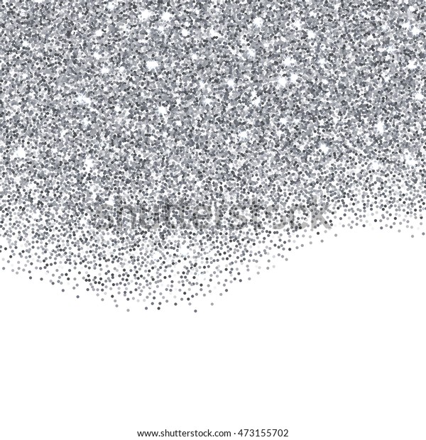 Silver Glitter Texture Border Over White Stock Vector (Royalty Free ...