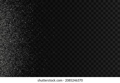 Silver Glitter Texture, Silver Confetti, Isolated Silver Dust Particles. Silver Abstract Particles. Explosion Of Confetti With Sparkles. Vector Illustration. Festive Christmas Background On Png.