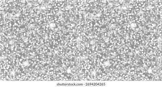 Silver glitter texture with sparkling light reflections creating a festive and elegaant background. Perfect for luxury packaging, holiday cards, invitations, and stylish creative projects.