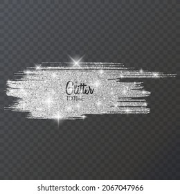 Silver glitter texture, vector texture on black