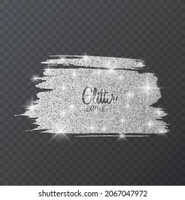 Silver glitter texture, vector texture on black