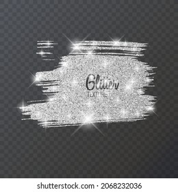 Silver glitter texture, vector texture on black