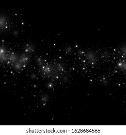 Silver glitter wave on black background. Vector illustration.