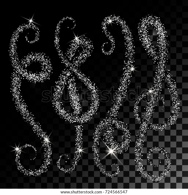 Silver Glitter Wave Set. Vertical Sparkles
Abstract Background. Vector
illustration