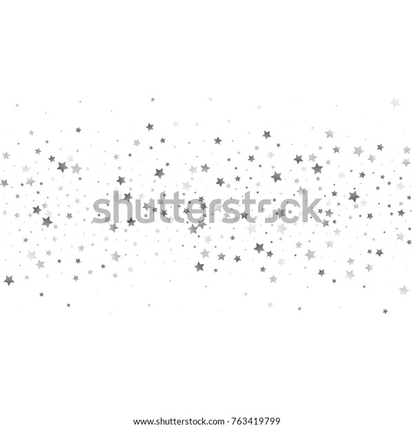 Silver Glittering Stars On White Background Stock Vector Royalty Free