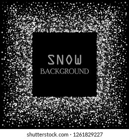 Silver glitters on a black background. Abstract vector background.