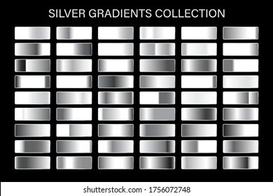 Silver glossy gradient, metal foil texture. High quality vector gradients. Shiny metallic background.