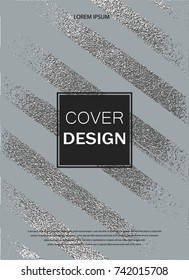 Silver glossy texture. Metallic pattern. Argent Grunge background. Trendy template for New Year, Wedding, Birthday, Flyer, Logo Banners Party Invitation card