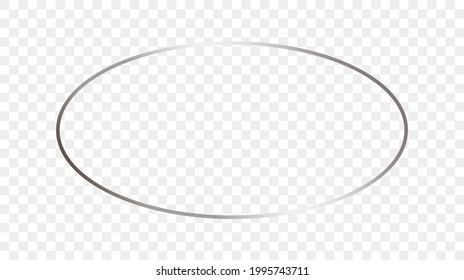 Silver glowing oval shape frame isolated on transparent background. Shiny frame with glowing effects. Vector illustration.