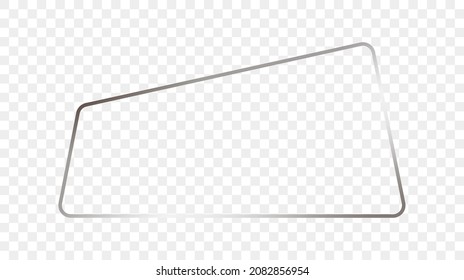 Silver glowing trapezoid shape frame isolated on transparent background. Shiny frame with glowing effects. Vector illustration