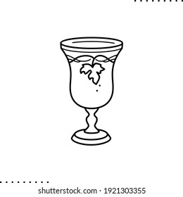 silver goblet, Passover seder arrangement vector icon in outline