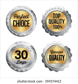 Silver and Gold Badges. Set of Four. Perfect Choice, Top Quality 100%, 30 Days Money Back, Genuine Quality.