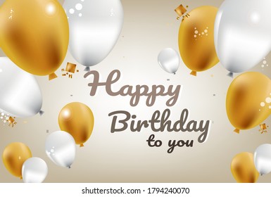 Silver and gold balloon for celebrating.Happy birthday.
