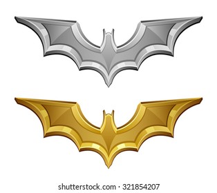 Silver and gold bat