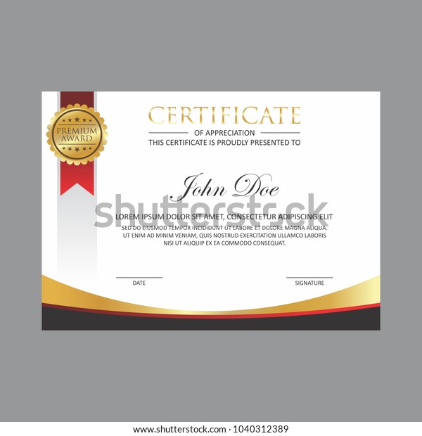 Silver Gold Certificate Design Template Gold Stock Vector (Royalty Free ...