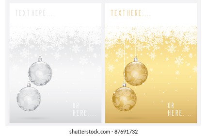 silver and gold christmas backgrounds with copy space