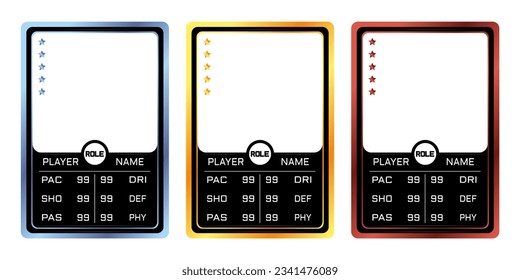 silver and gold edition border or frame player template for game, trading card palyer design template