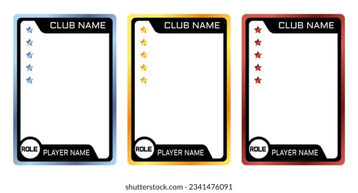 silver and gold edition border or frame player template for game, trading card palyer design template