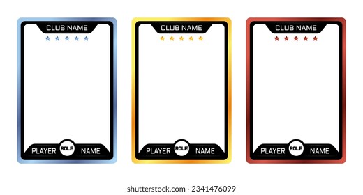 silver and gold edition border or frame player template for game, trading card palyer design template