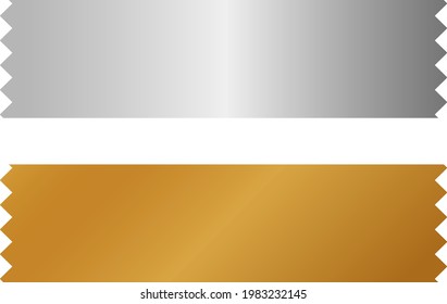 Silver and gold foil strip on white background illustration