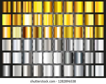 Silver and gold gradient background. Vector texture metallic illustration 