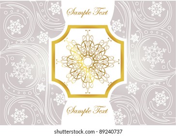 Tarjeta de felicitación de plata y oro