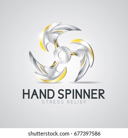 Silver and Gold hand spinner fidget toy. Hand fidget spinner toy stress and anxiety relief 