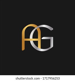 SILVER AND GOLD INITIAL AG GA LETTER LOGO