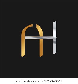 SILVER AND GOLD INITIAL AH HALETTER LOGO