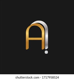 LOGOTIPO DE LETRA DE SILVER Y ORO INICIAL AJ JA